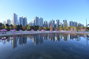 흰 모래·핑크 파라솔…‘잠실비치’ 놀러오세요