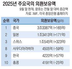 韓 외환보유액 9위로 올랐지만… 대미펀드는 ‘암초’