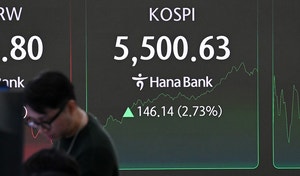코스피, 반도체 강세에 사상 첫 5400선 돌파…12거래일만에 5500선도 돌파