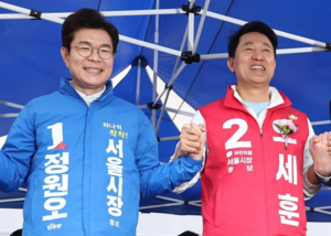 [속보]오전 6시 0.58%p 차…정원오·오세훈, <b>서울시장</b> 초접전