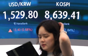 [속보]<b>코스피</b>, <b>4%대 급락</b>에 매도 사이드카 발동