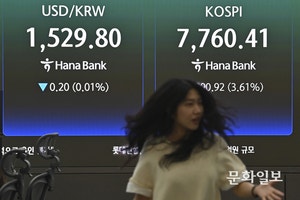 [속보]<b>코스피</b> 5% <b>급락</b> 사이드카 발동…7200선