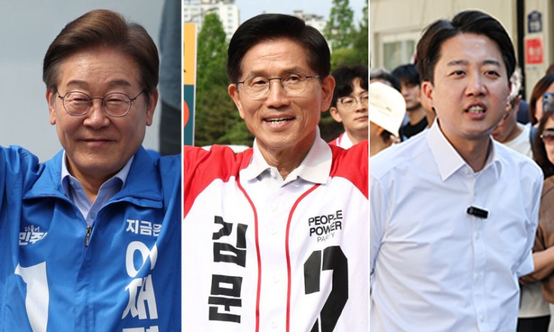 [속보] <b>이재명</b> 49.2%·김문수 36.8%·이준석 10.3% [리얼미터]