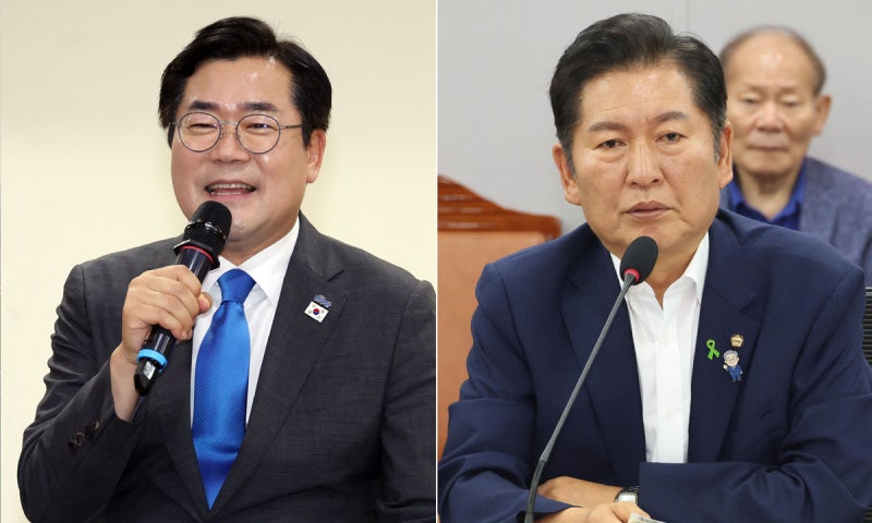 <b>박찬대</b> “안정적 리더십” 부각… <b>정청래</b> “개혁의 아이콘” 강조