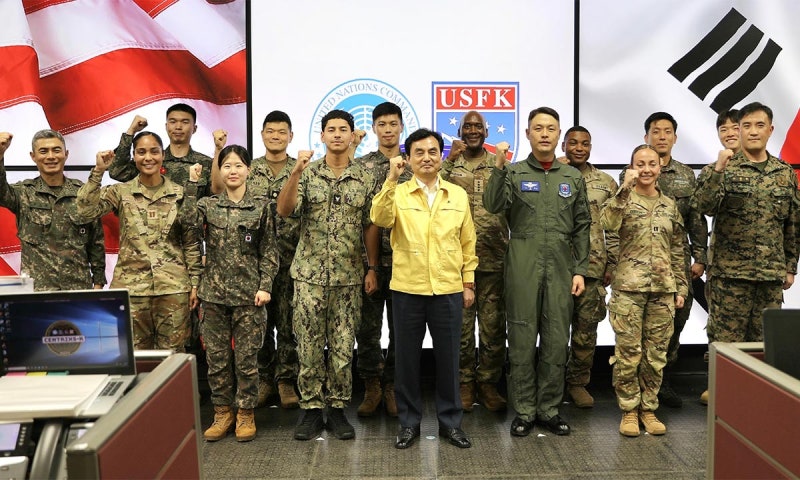 <b>안규백</b> 장관, <b>한미</b>연합 UFS 연습 현장 방문…"연합방위태세 강화할 기회...