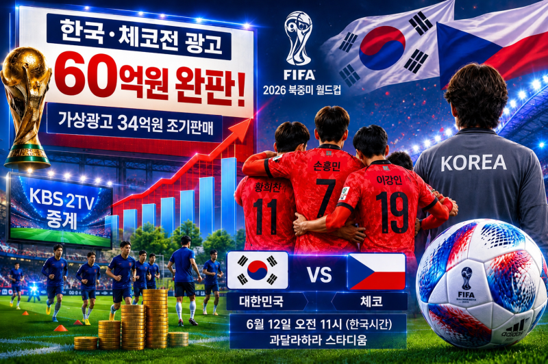 한국·<b>체코전</b>서 벌써 ‘돈 냄새’…월드컵 첫 경기 광고 60억원 완판