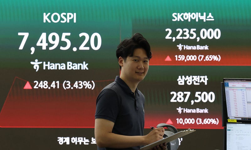 코스피 이틀 급락 딛고 7400선…외국인도 3천억대 ‘사자’