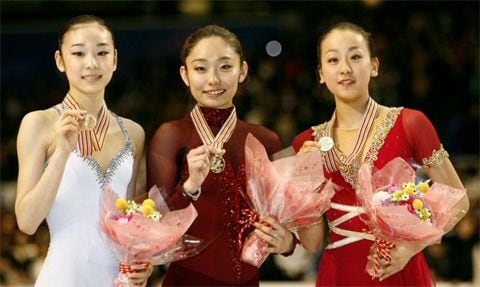 김연아(한국), 안도 미키(일본), 아사다 마오(일본)./조선DB