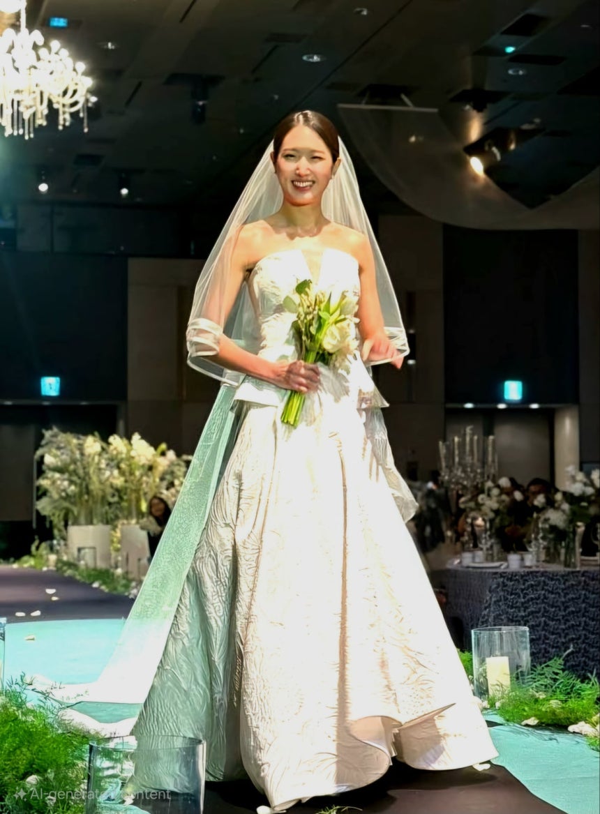 13日ソウルウォーカーヒルホテルで開かれた結婚式でチェ・テオン SKグループ会長次女民政さんが入場している. /参席者提供
