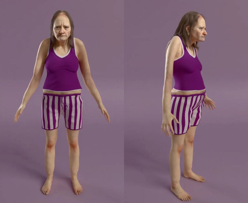 하루 6시간 밖에 잠을 자지 못한 가상의 인물 '한나'의 25년 뒤 모습./Bensons for Beds