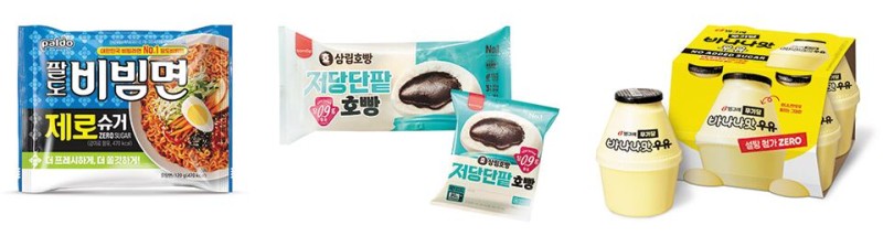 팔도비빔면·호빵·바나나우유까지… ‘제로 슈거’로 나왔네