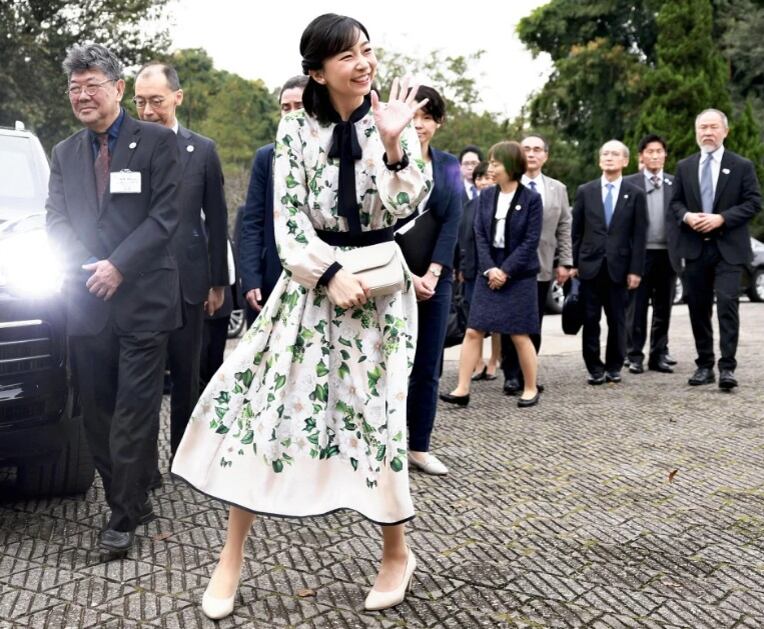 Princess Kako in camellia dress