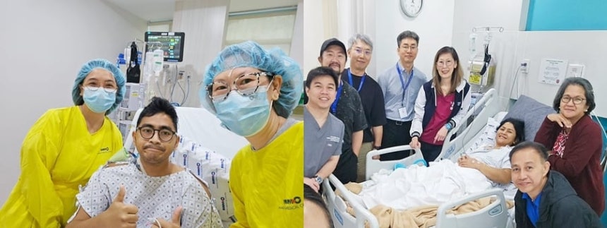 서울아산병원 의료진과 필리핀 환자 및 가족 사진