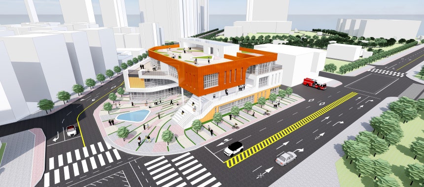 2026년 준공 목표로 서울 마곡동 일원에 건립될 예정이었던 북한인권센터 설계 당선작 조감도. /통일부