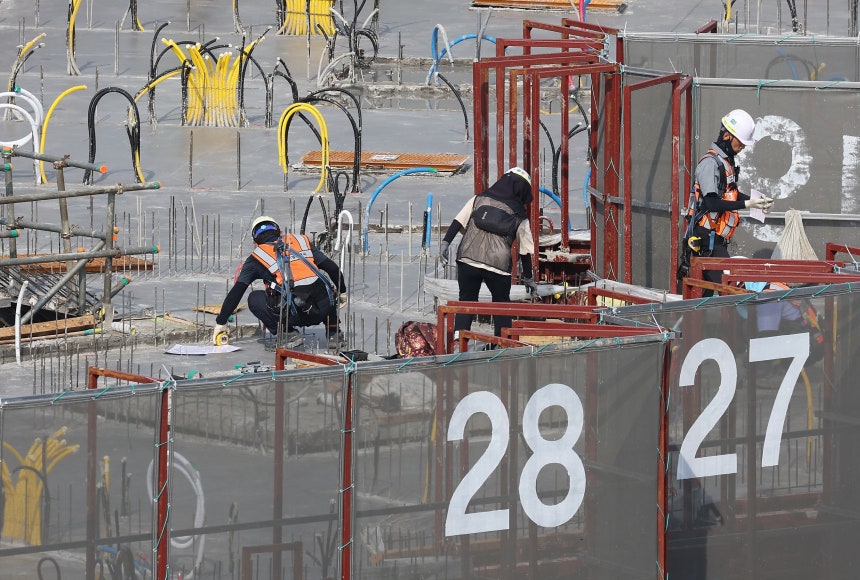 서울 성북구 한 아파트 건설 현장의 모습. /연합뉴스