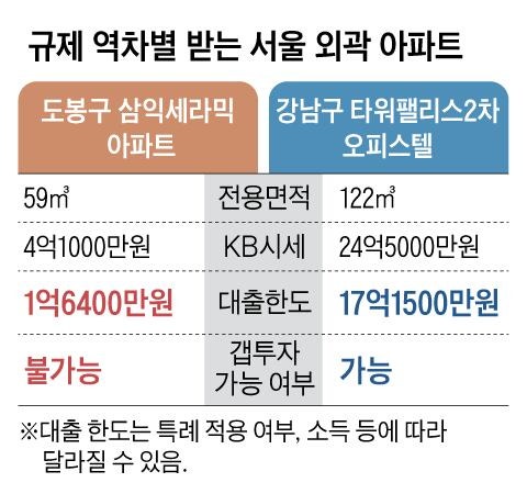 서울 외곽 4억 아파트 꽁꽁 묶고, 강남 30억 오피스텔은 눈감았다