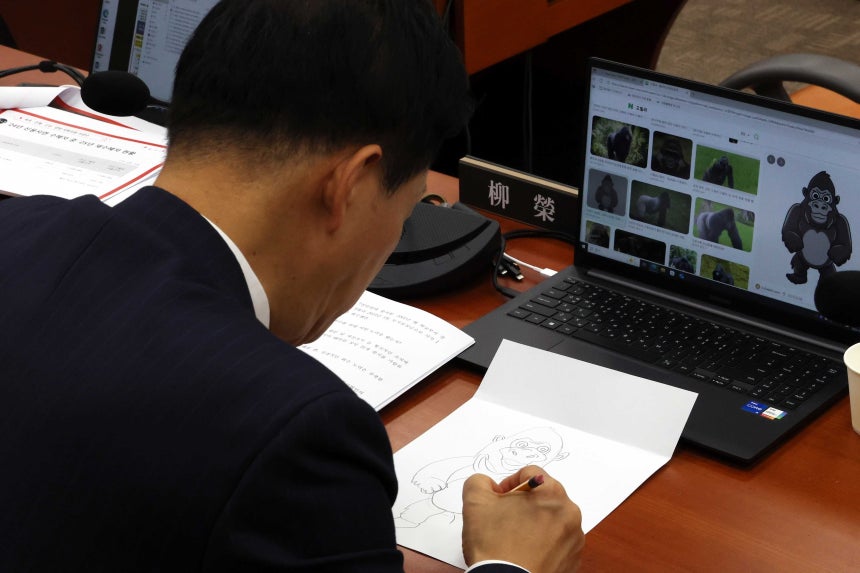 국감 중 고릴라 그림 논란 유영하 의원, 해명 들어보니 이런 이유였어!