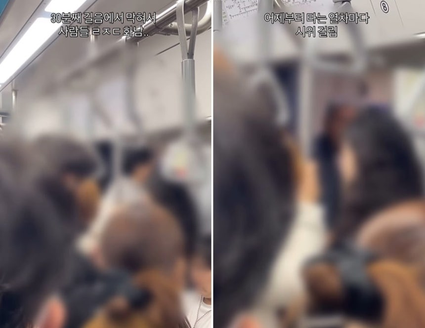 한 시민이 시위대를 향해 불만을 표출하는 모습이 담긴 영상. /인스타그램