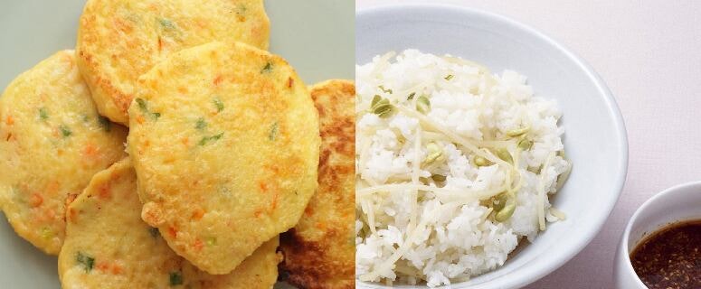 콩나물밥과 두부전./테이스트 아틀라스