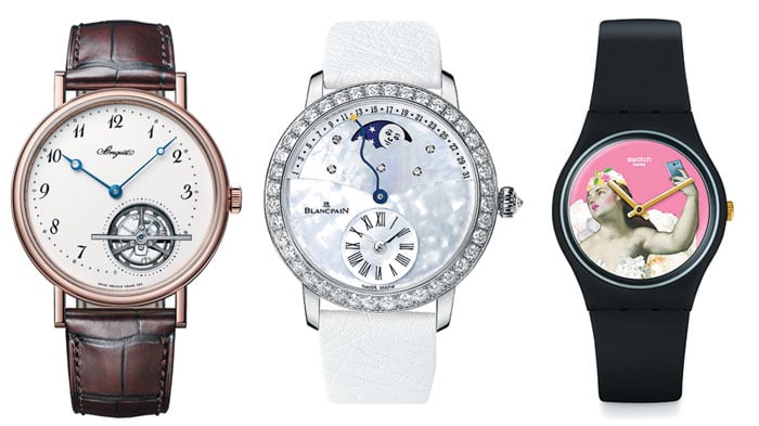 왼쪽부터 브레게,블랑팡,스와치.