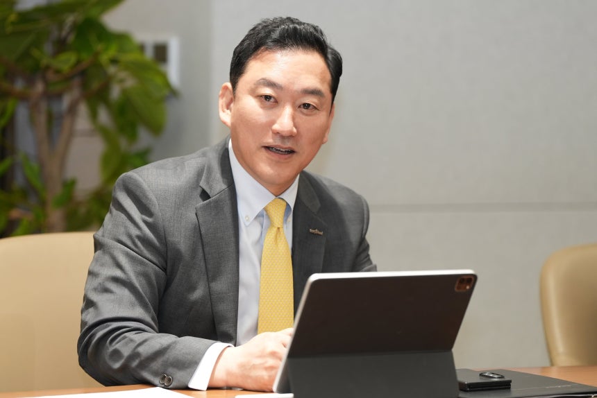 김성환 한국투자증권 사장이 18일 국내 최초 종합투자계좌(IMA) 1호 상품 출시 인터뷰에서 발언하고 있다./한국투자증권 제공