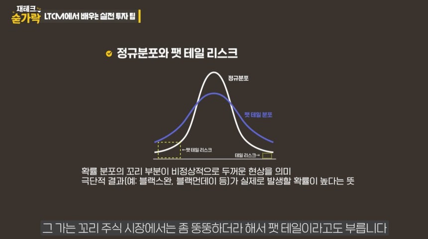 꼬리 부분이 두꺼워져 이상 현상(블랙스완)이 발생할 가능성이 커진다는 뜻이다./재테크숟가락 