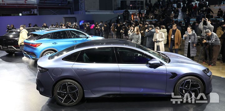 중국 전기차 BYD의 한국 런칭 모습/뉴시스