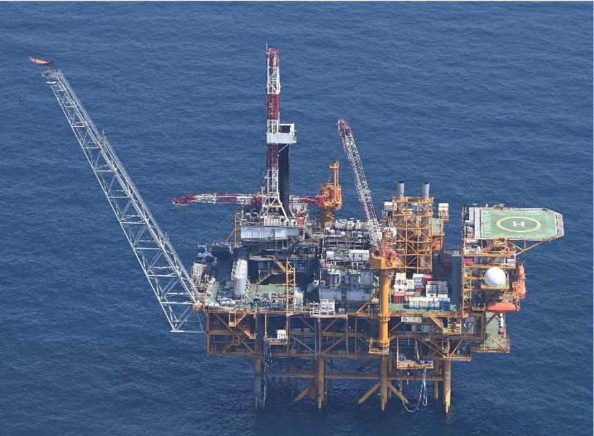 중국이 동중국해에서 일방적인 가스전 개발이 확인된 모습./일본 방위성