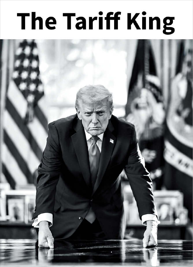트럼프 “난 관세왕” 도널드 트럼프 미국 대통령이 16일 트루스 소셜에 자신의 사진과 함께‘관세왕(The Tariff King)’이라는 글자를 올렸다./트루스 소셜