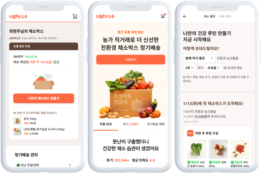 어글리어스 정기배송 화면. /캐비지