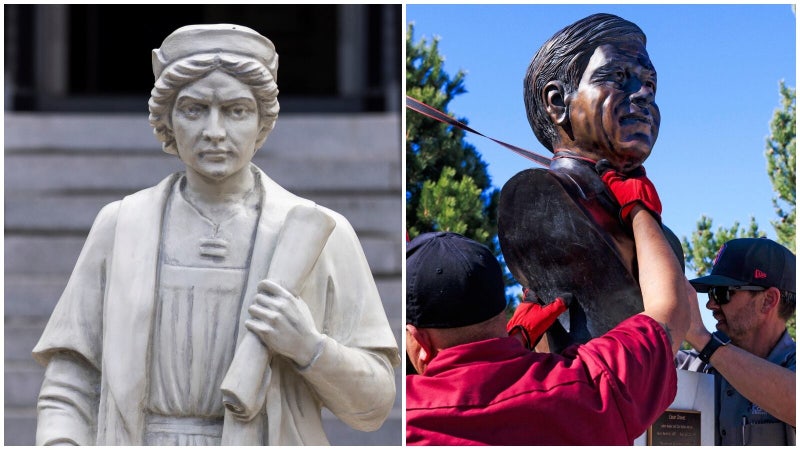 백악관에서 다시 살아난 콜럼버스 동상… 노동 영웅 차베스는 성폭력 드러나 철거