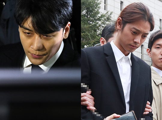 '버닝썬 게이트'의 중심에 선 승리(왼쪽)와 가수 정준영./연합뉴스