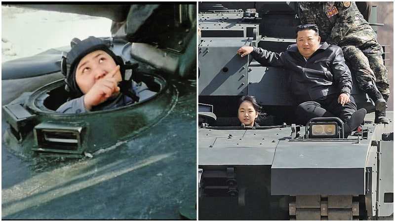 국정원 “탱크 조종 김주애, 과거 김정은 오마주… 후계 서사 만드는 중”