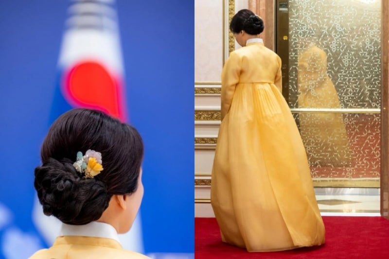 ‘김혜경 여사 한복’에 꽂힌 佛 마크롱 사진사...무슨 장면 담았나