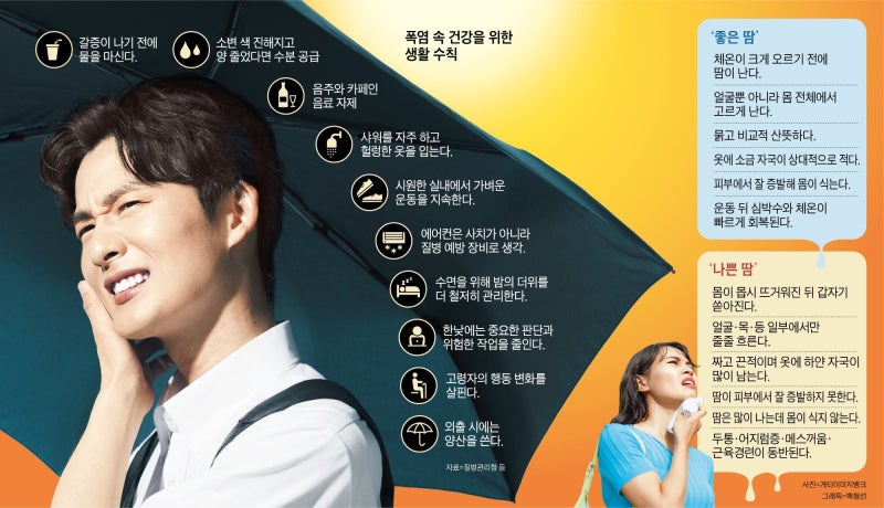 줄줄 흐르면 ‘나쁜 땀’… 천천히 고르게 나야 ‘좋은 땀’