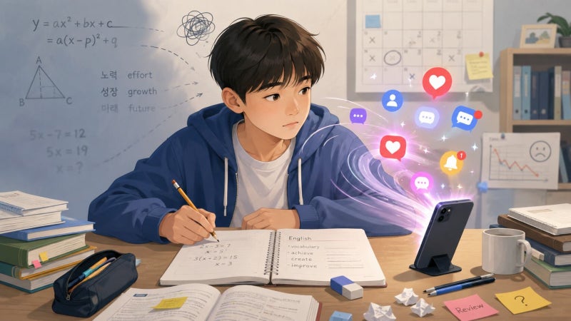 “11~12세에 SNS 접한 학생, 수학·국어 학업 떨어져”
