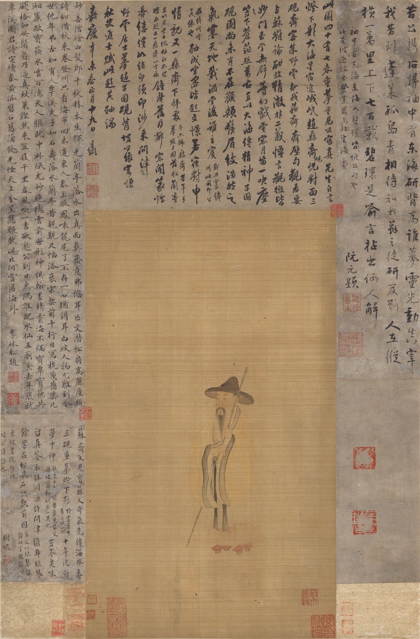 주학년,'소동파입극도',중국 청 1811년,80.6×53.4cm,비단에 먹과 엷은 색./국립중앙박물관