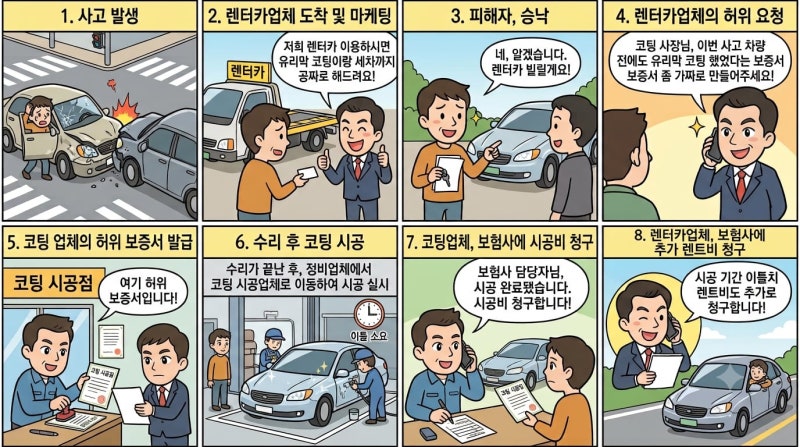 “ 사고난 차 수리하는 김에 무료 코팅하세요” 유리막코팅 허위 청구, 보험금 누수 통로로