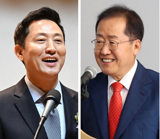 오세훈(왼쪽) 서울시장과 홍준표 대구시장. 뉴스1