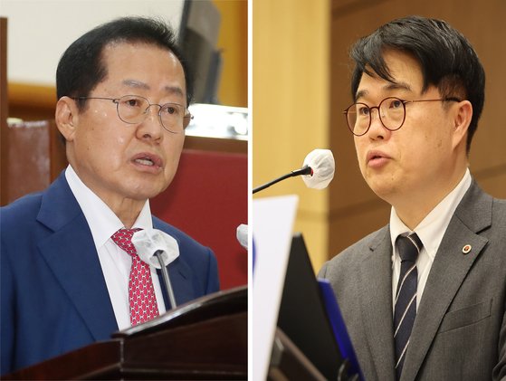 홍준표 대구시장(왼쪽), 임현택 대한의사협회 회장. 연합뉴스