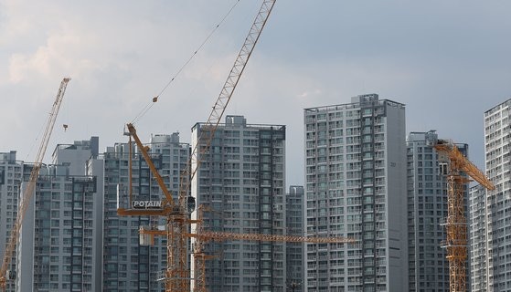 A redevelopment construction site in downtown Seoul. Yonhap News
