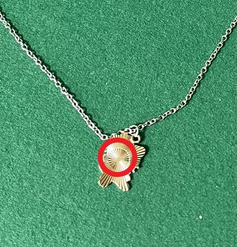 An area of children's necklace sold on AliExpress that received an unfit result in safety inspections. [Photo Seoul City]