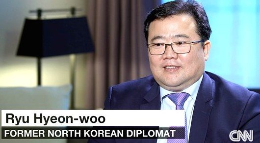 류현우 전 쿠웨이트 주재 북한 대사대리가 2021년 2월 미국 CNN 방송과 인터뷰하는 모습. CNN 캡처.
