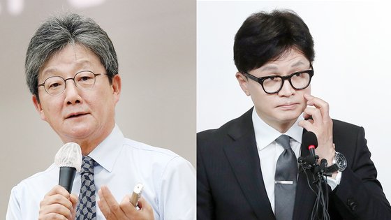유승민 전 국민의힘 의원(왼쪽)과 한동훈 전 비상대책위원장. 뉴스1,·연합뉴스