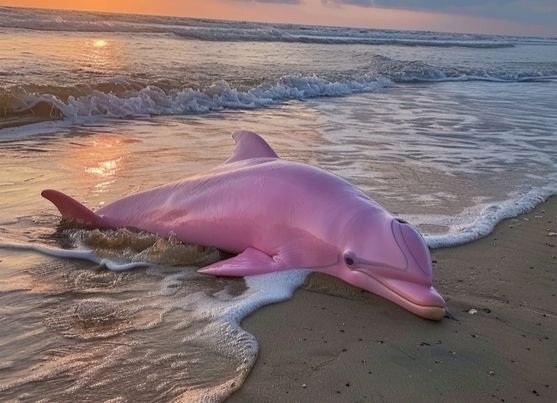 지난 19일 한 페이스북 페이지에는 핑크 돌고래가 노스캐롤라이나 해변에서 발견됐다는 내용이 게시물이 올라와 누리꾼들의 공감을 사며 화제가 됐다. 사진 페이스북 캡처