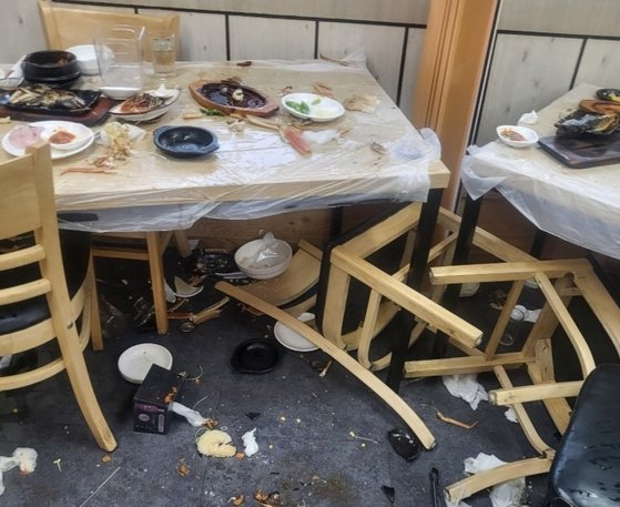 안양시의회 국민의힘 의원들이 다툼을 벌인 안양의 한 식당 모습. 사진 중부일보