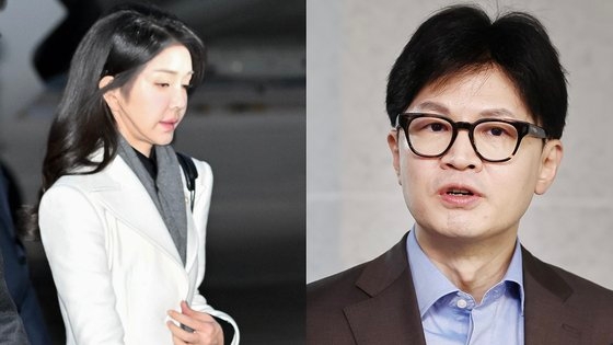 김건희 여사(왼쪽), 한동훈 국민의힘 대표 후보. 사진 연합뉴스, 중앙포토
