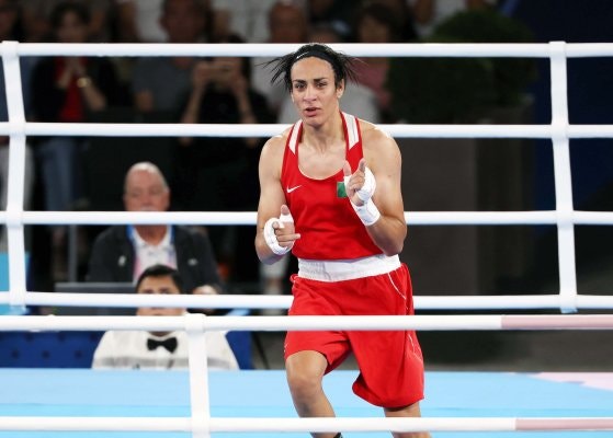 Algerian boxer Imene Khelif wins the gold medal in the women's boxing 66kg final at the 2024 Paris Olympics at the Stade Roland-Garros in France on the afternoon of the 9th. Olympic Photo Joint Press Corps