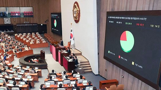 '<b>내란 상설특검</b>' 국회 통과…여당서도 찬성 22명 나왔다
