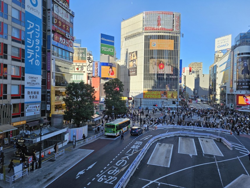 일본 도쿄 시부야역 주변 명소인 스크램블 교차로. 연합뉴스